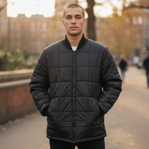 Vintage DODECA Authentic Collection Black Quilted Puffer Jacket 4XL Full Zip